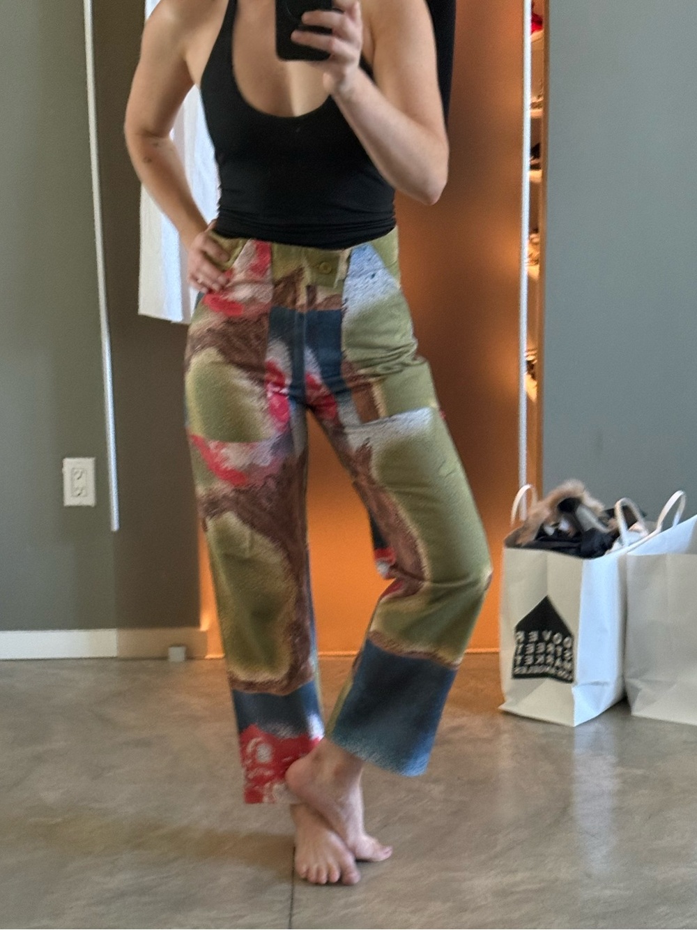 Cargo/Chino style printed pants